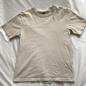 UNIQLO Women’s Tan and Cream T-shirt